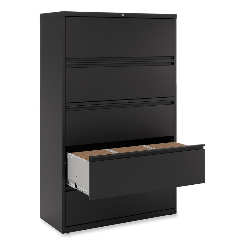 Alera Lateral File, 5 Legal/Letter/A4/A5-Size File Drawers, Black, 42" x 18.63" x 67.63"