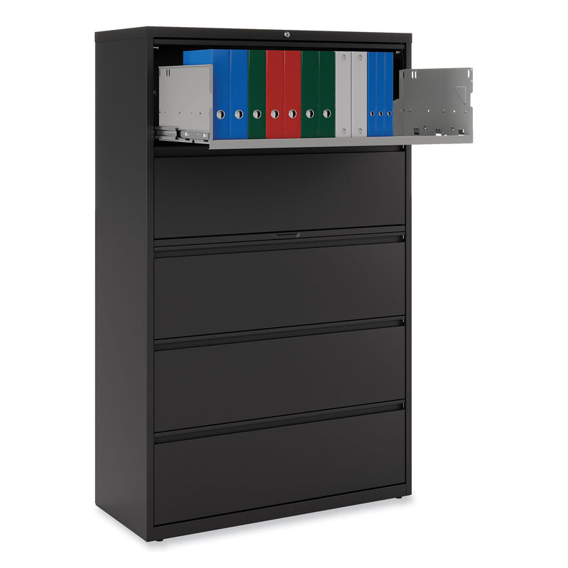 Alera Lateral File, 5 Legal/Letter/A4/A5-Size File Drawers, Black, 42" x 18.63" x 67.63"