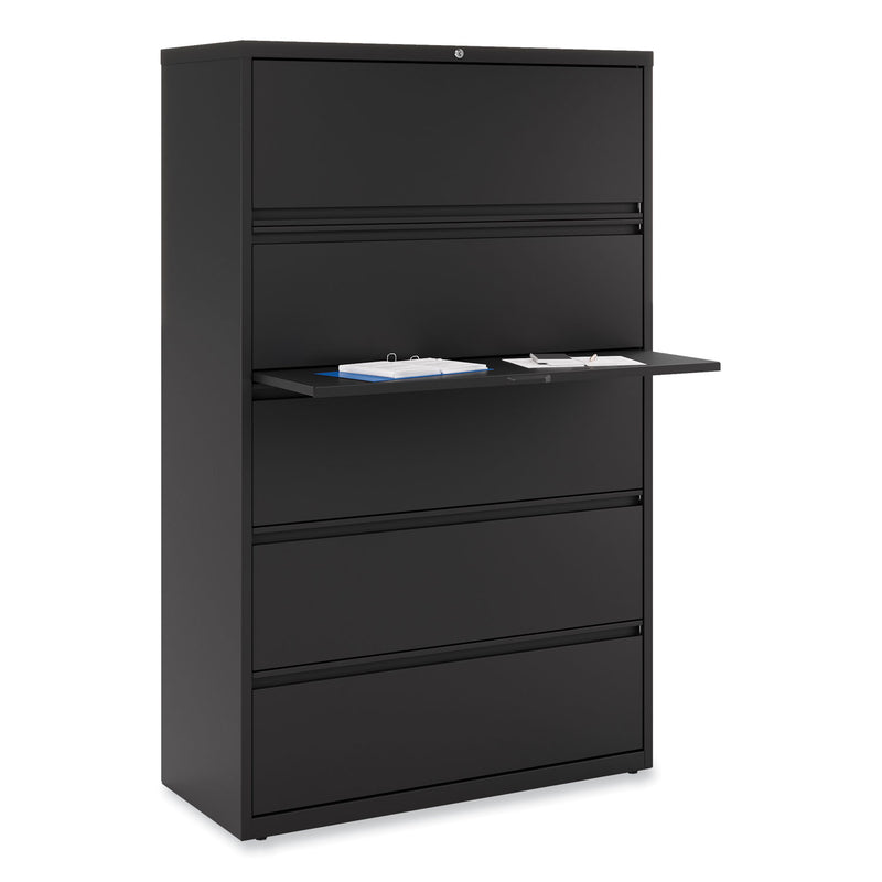 Alera Lateral File, 5 Legal/Letter/A4/A5-Size File Drawers, Black, 42" x 18.63" x 67.63"