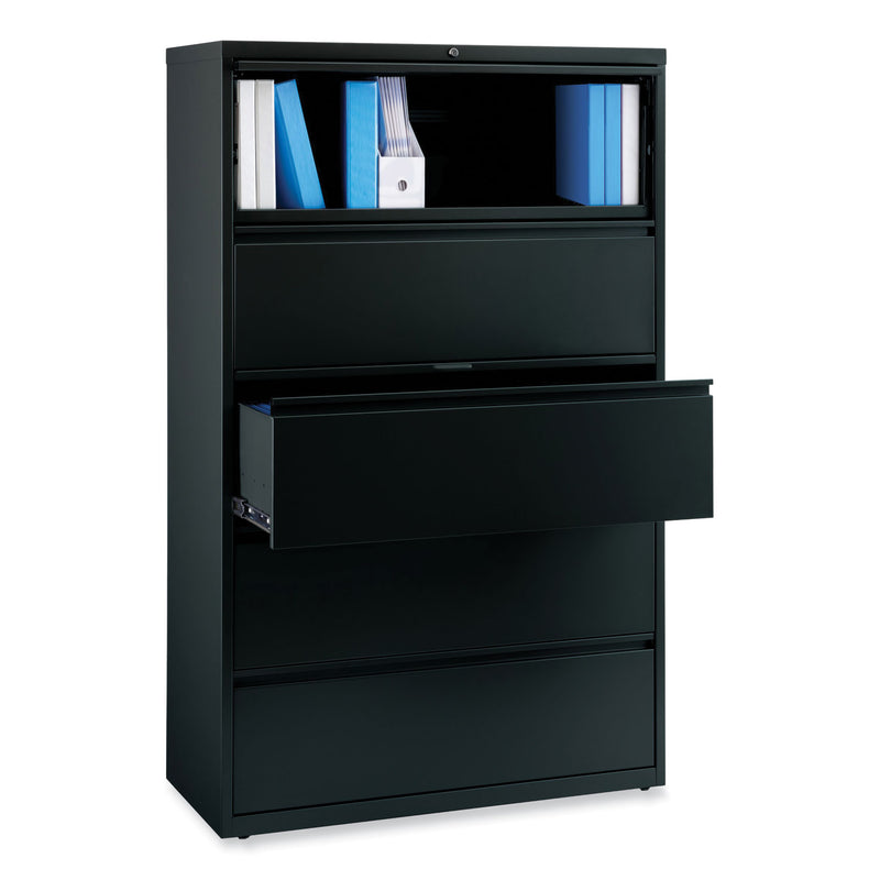 Alera Lateral File, 5 Legal/Letter/A4/A5-Size File Drawers, Black, 42" x 18.63" x 67.63"