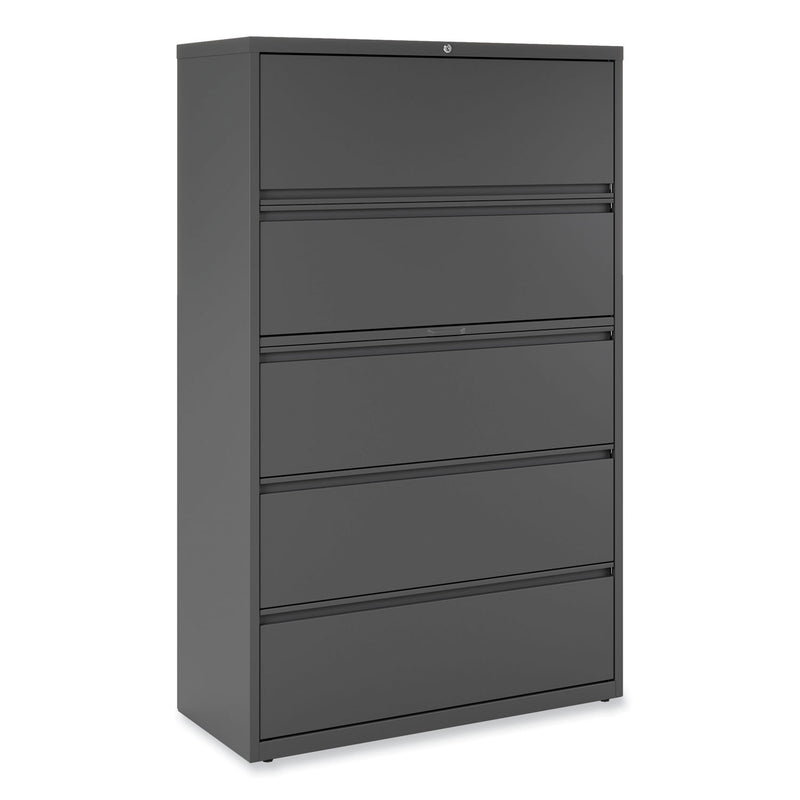 Alera Lateral File, 5 Legal/Letter/A4/A5-Size File Drawers, Black, 42" x 18.63" x 67.63"