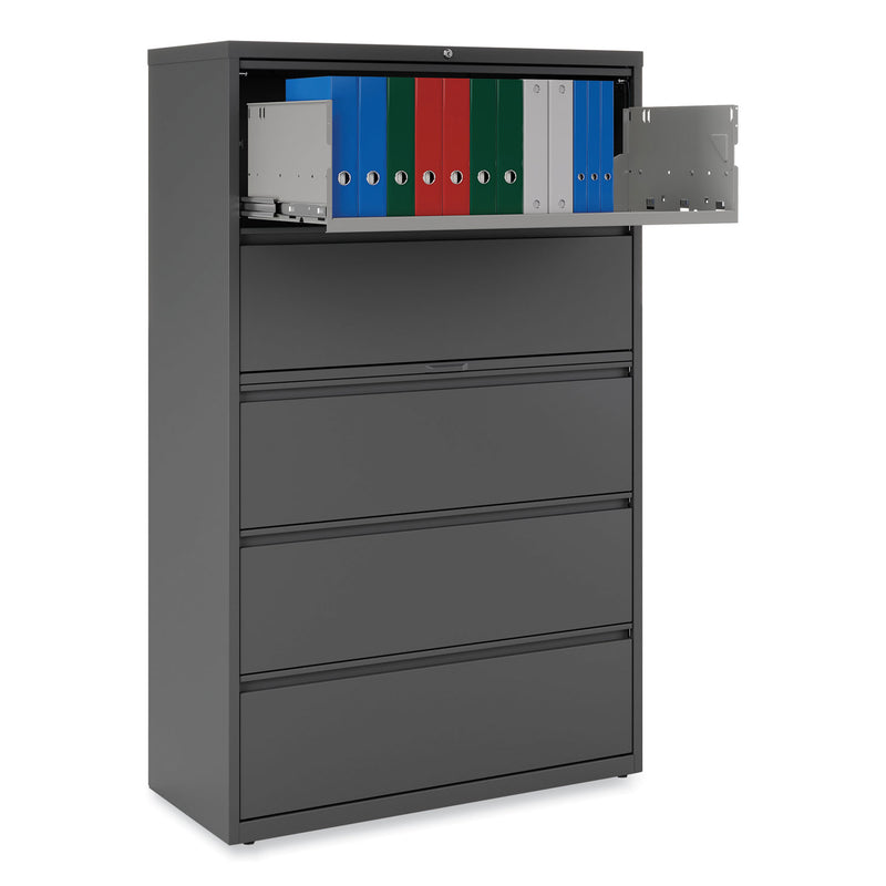 Alera Lateral File, 5 Legal/Letter/A4/A5-Size File Drawers, Charcoal, 42" x 18.63" x 67.63"