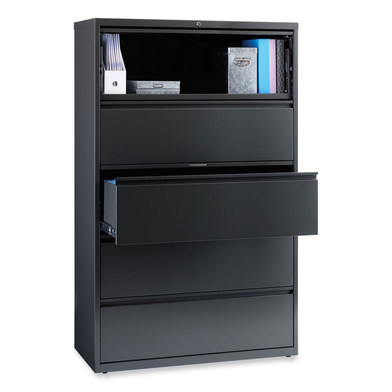 Alera Lateral File, 5 Legal/Letter/A4/A5-Size File Drawers, Charcoal, 42" x 18.63" x 67.63"