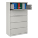 Alera Lateral File, 5 Legal/Letter/A4/A5-Size File Drawers, 1 Roll-Out Posting Shelf, Light Gray, 42" x 18.63" x 67.63"