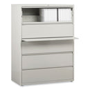 Alera Lateral File, 5 Legal/Letter/A4/A5-Size File Drawers, 1 Roll-Out Posting Shelf, Light Gray, 42" x 18.63" x 67.63"