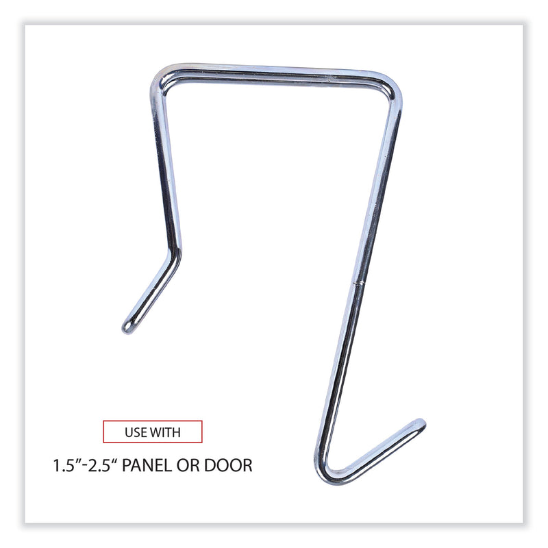 Alera Single Sided Partition Garment Hook, Steel, 0.5 x 3.13 x 4.75, Over-the-Door/Over-the-Panel Mount, Silver, 2/Pack