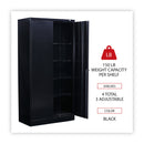 Alera Economy Assembled Storage Cabinet, 36w x 18d x 72h, Black