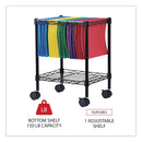 Alera Compact File Cart for Side-to-Side Filing, Metal, 1 Shelf, 1 Bin, 15.25" x 12.38" x 21", Black