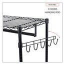 Alera Wire Shelving Garment Rack, 30 Garments, 36w x 18d x 75h, Black