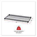 Alera Industrial Wire Shelving Extra Wire Shelves, 36w x 18d, Black, 2 Shelves/Carton