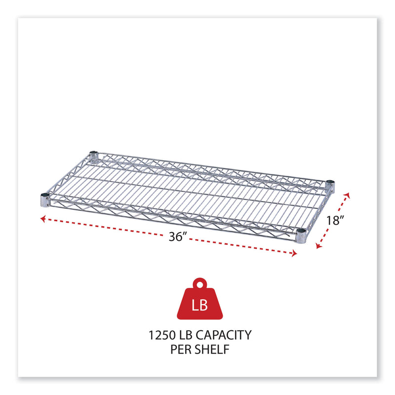 Alera Industrial Wire Shelving Extra Wire Shelves, 36w x 18d, Silver, 2 Shelves/Carton
