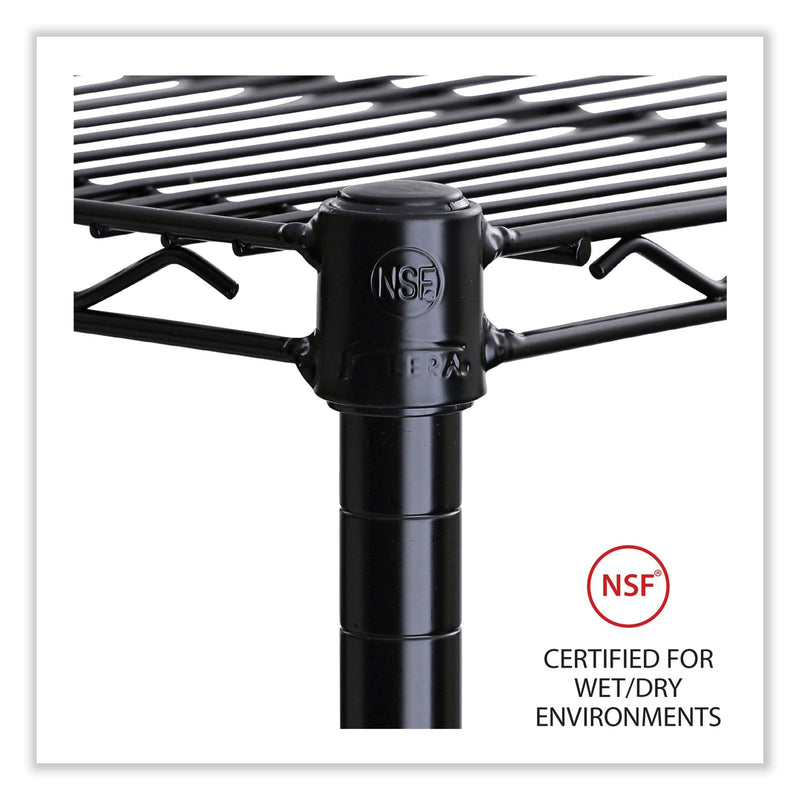 Alera Industrial Wire Shelving Extra Wire Shelves, 48w x 18d, Black, 2 Shelves/Carton