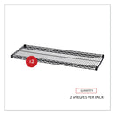 Alera Industrial Wire Shelving Extra Wire Shelves, 48w x 18d, Black, 2 Shelves/Carton