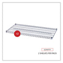 Alera Industrial Wire Shelving Extra Wire Shelves, 48w x 24d, Silver, 2 Shelves/Carton