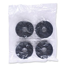 Alera Optional Casters for Wire Shelving, Hooded Design with Integrated Bumpers, Grip Ring Stem, 5" Wheel, Black, 4/Set (2 Locking)