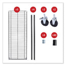 Alera 5-Shelf Wire Shelving Kit with Casters and Shelf Liners, 48w x 18d x 72h, Black Anthracite