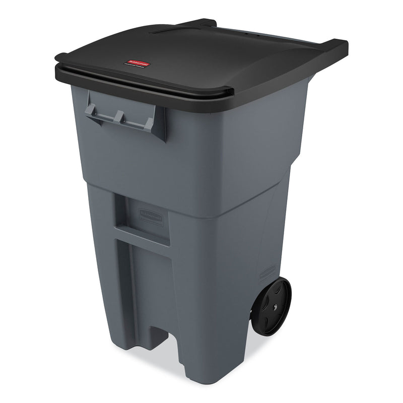 Rubbermaid Brute Rollout Container, Square, Plastic, 50 gal, Gray