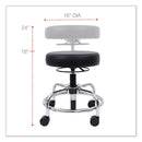 Alera HL Series Height-Adjustable Utility Stool, Backless, Supports Up to 300 lb, 24" Seat Height, Black Seat, Chrome Base