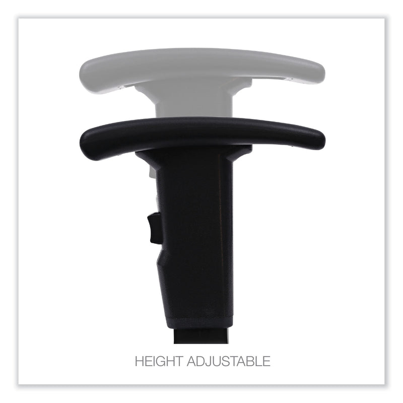 Alera Optional Height-Adjustable T-Arms for Alera Essentia and Interval Series Chairs, Black, 2/Set