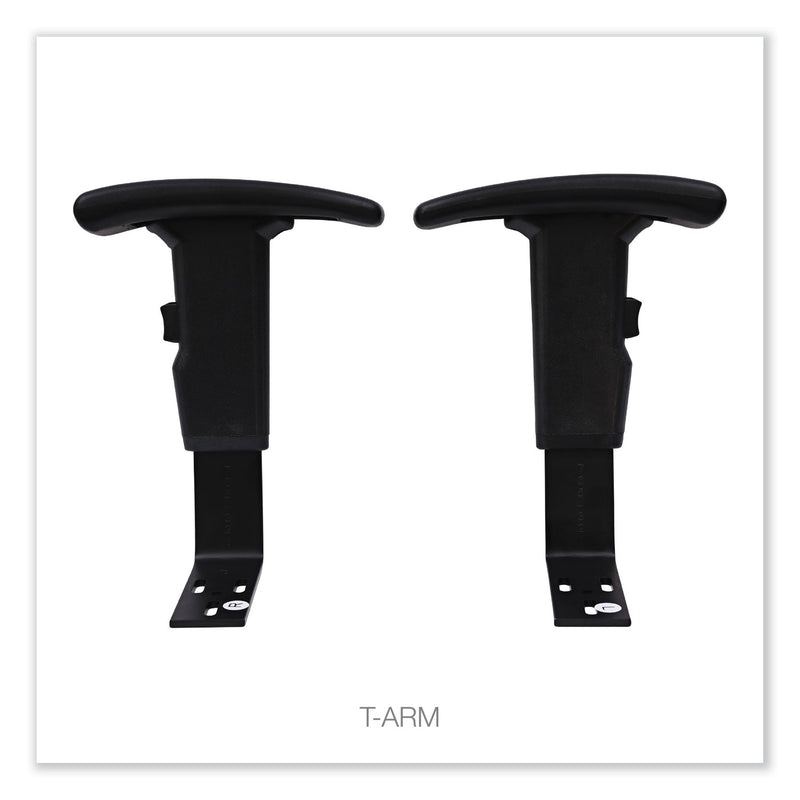 Alera Optional Height-Adjustable T-Arms for Alera Essentia and Interval Series Chairs, Black, 2/Set