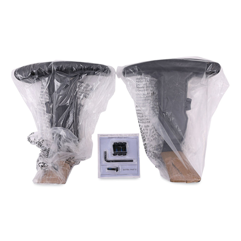 Alera Optional Height-Adjustable T-Arms for Alera Essentia and Interval Series Chairs, Black, 2/Set