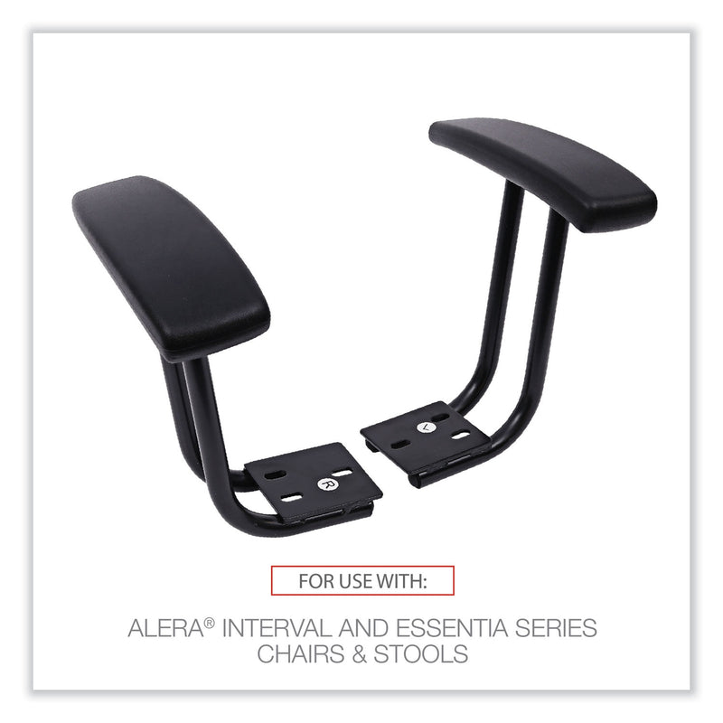 Alera Optional Fixed Height T-Arms for Alera Essentia and Interval Series Chairs, Black, 2/Set
