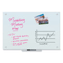 U Brands Glass Dry Erase Board, 35 x 23, White Surface