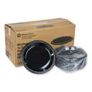 Pactiv Evergreen Meadoware Impact Plastic Dinnerware, Plate, 10.25" dia, Black, 500/Carton