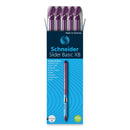 Schneider Slider Basic Ballpoint Pen, Stick, Extra-Bold 1.4 mm, Violet Ink, Violet Barrel, 10/Box