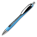 Schneider Slider Rave XB Ballpoint Pen, Retractable, Extra-Bold 1.4 mm, Black Ink, Black/Light Blue Barrel