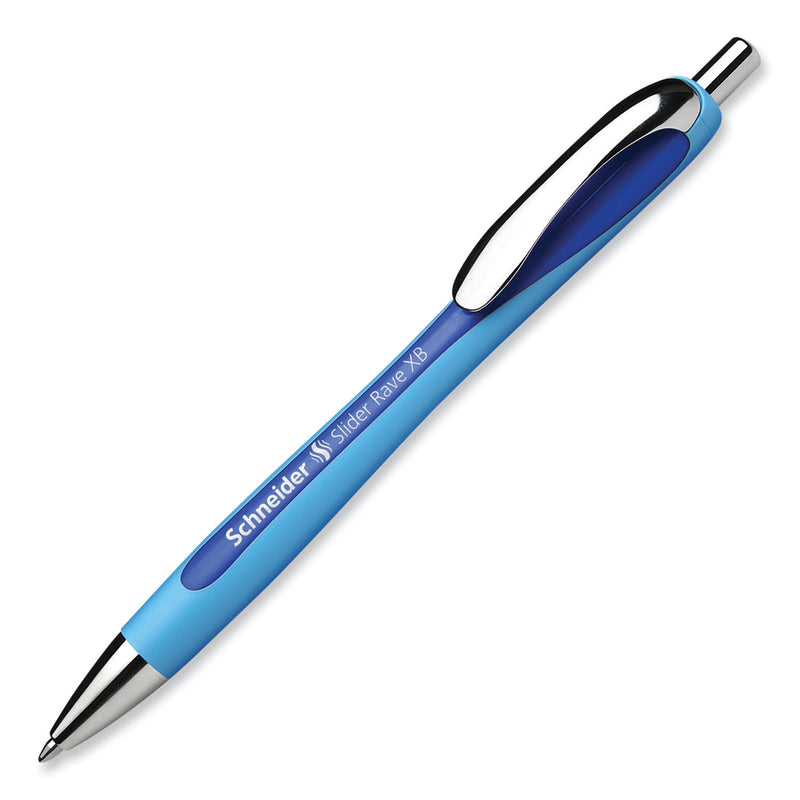 Schneider Slider Rave XB Ballpoint Pen, Retractable, Extra-Bold 1.4 mm, Blue Ink, Blue/Light Blue Barrel