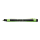 Schneider Xpress Fineliner Porous Point Pen, Stick, Medium 0.8 mm, Black Ink, Black/Green Barrel, 10/Box
