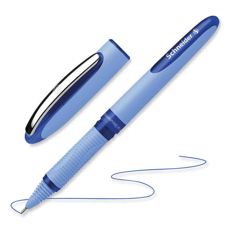 Schneider One Hybrid N Roller Ball Pen, Stick, Extra-Fine 0.3 mm, Blue Ink, Blue Barrel, 10/Box