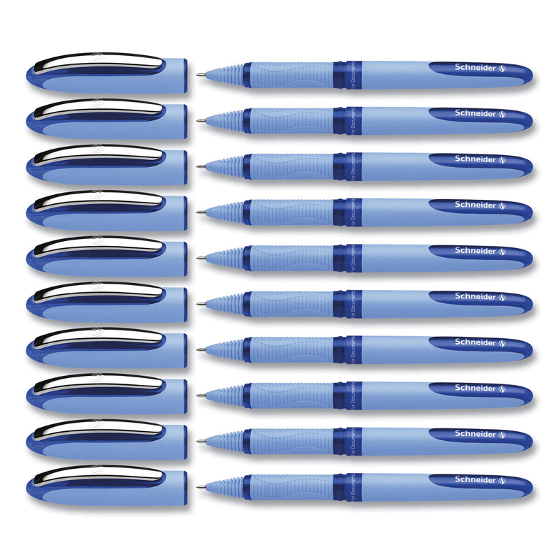 Schneider One Hybrid N Roller Ball Pen, Stick, Extra-Fine 0.3 mm, Blue Ink, Blue Barrel, 10/Box