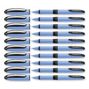 Schneider One Hybrid N Roller Ball Pen, Stick, Fine 0.5 mm, Black Ink, Blue Barrel, 10/Box