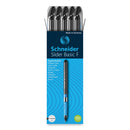 Schneider Slider Basic Ballpoint Pen, Stick, Fine 0.7 mm, Black Ink, Black Barrel, 10/Box