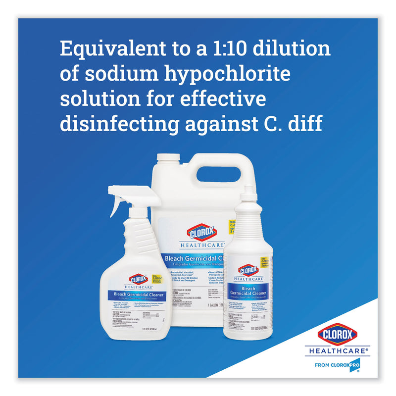 Clorox Bleach Germicidal Cleaner, 128 oz Refill Bottle, 4/Carton