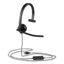 Logitech USB H570e Over-the-Head Wired Headset, Monaural, Black