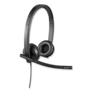 Logitech USB H570e Over-the-Head Wired Headset, Binaural, Black