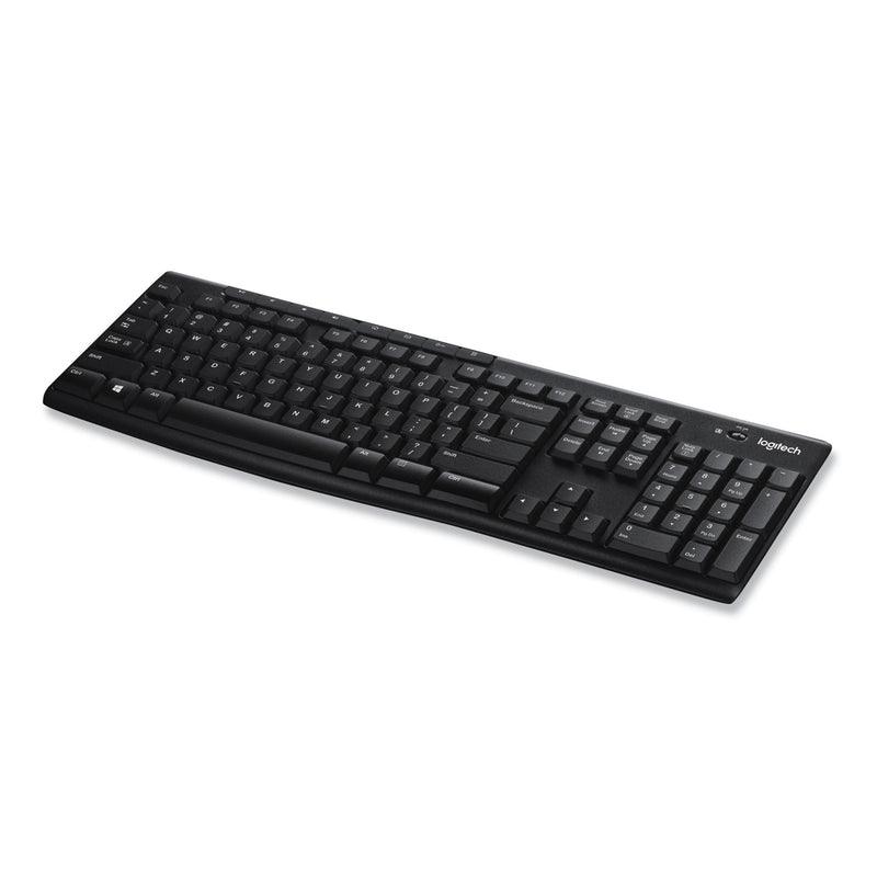 Logitech K270 Wireless Keyboard, USB Unifying Receiver, Black