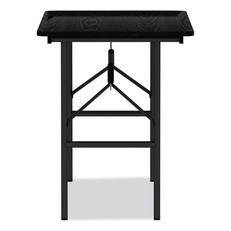 Alera Wood Folding Table, Rectangular, 48w x 23.88d x 29h, Black