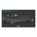 Logitech MK550 Wireless Wave Keyboard + Mouse Combo, 2.4 GHz Frequency/30 ft Wireless Range, Black