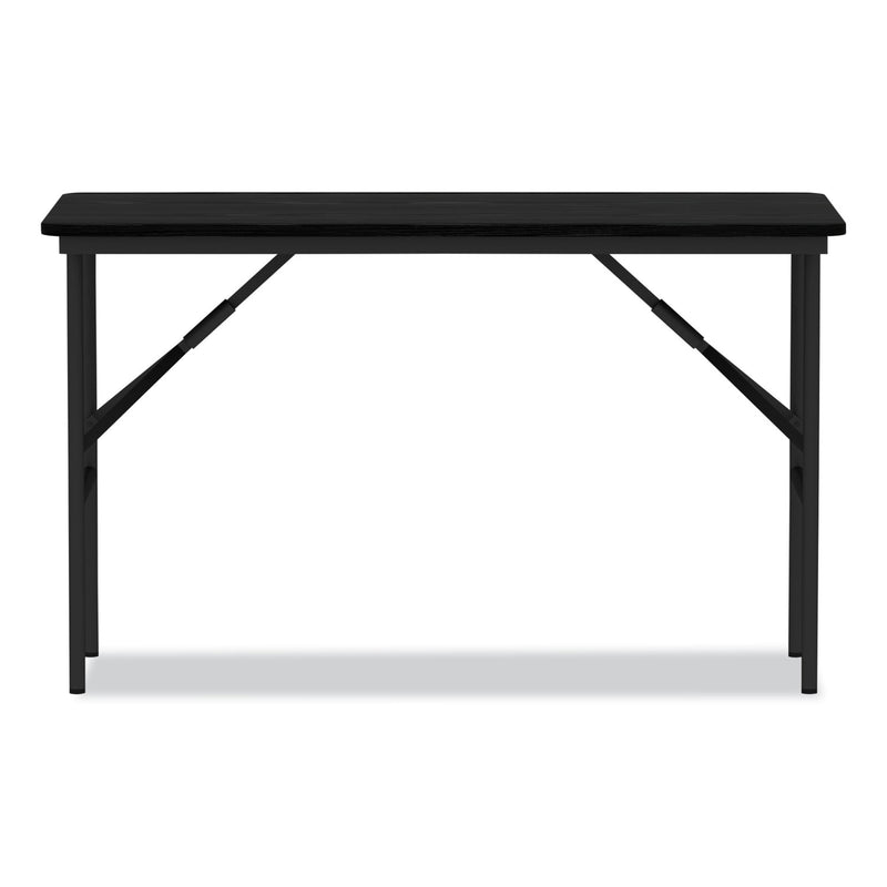 Alera Wood Folding Table, Rectangular, 48w x 23.88d x 29h, Black