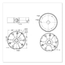 Gyration Fixed Dome Junction Box, 4.96 x 4.96 x 1.42, Black/White