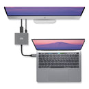 Adesso 3-in-1 USB-C Multi-Port TAA Compliant Docking Station, HDMI, USB-C, USB 3 A+PD, Black/Gray