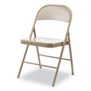 Alera Armless Steel Folding Chair, Supports Up to 275 lb, Tan, 4/Carton