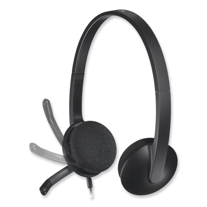 Logitech H340 Corded Headset, USB, Black