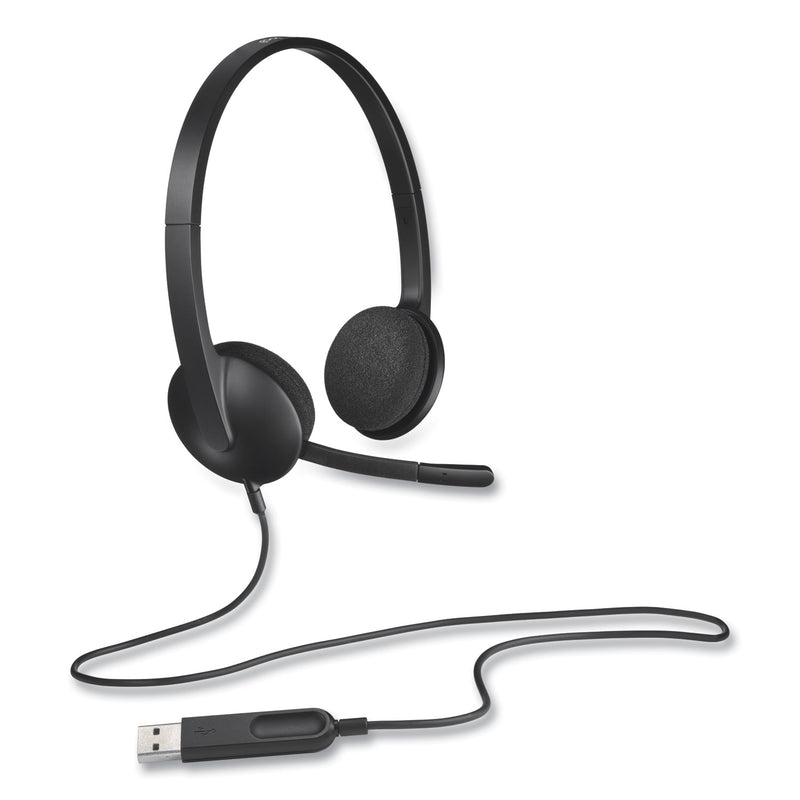 Logitech H340 Corded Headset, USB, Black