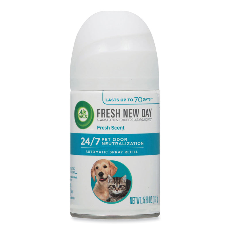 Air Wick Pet Odor Neutralization Automatic Spray Refill, Fresh Scent, 5.89 oz Aerosol Spray, 6/Carton