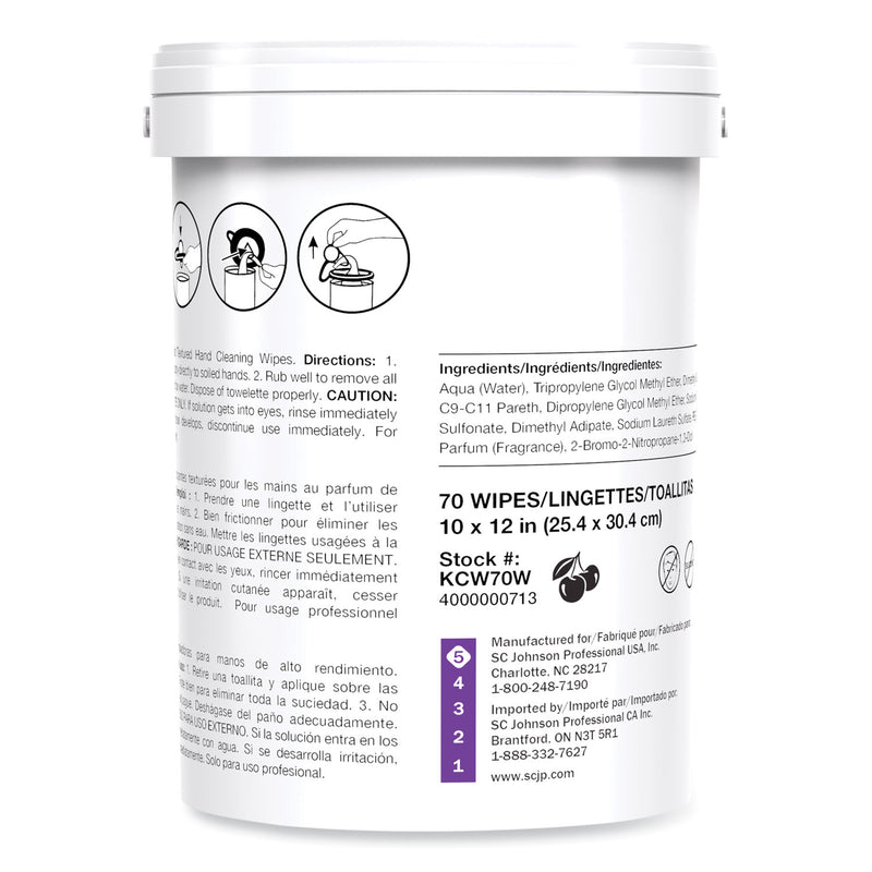 SC Johnson Professional Kresto Cherry Wipes, Cloth, 7.92 x 5.74, Cherry, 70/Pack, 6 Packs/Carton